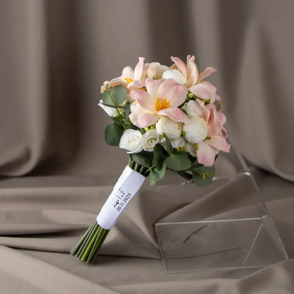 Classic Pink Bridal Bouquet (White, Tulips).webp