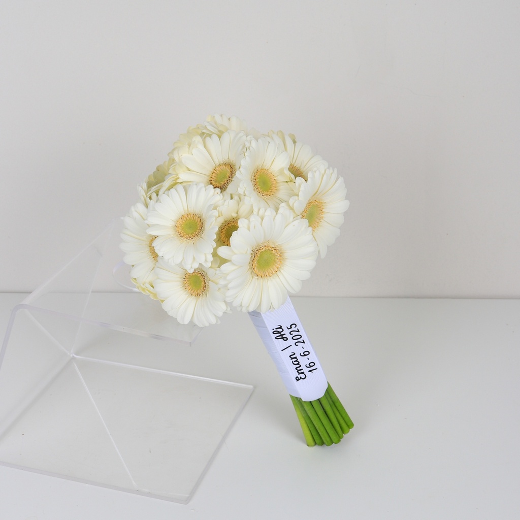 White Gerbera Daisy Bridal Bouquet 