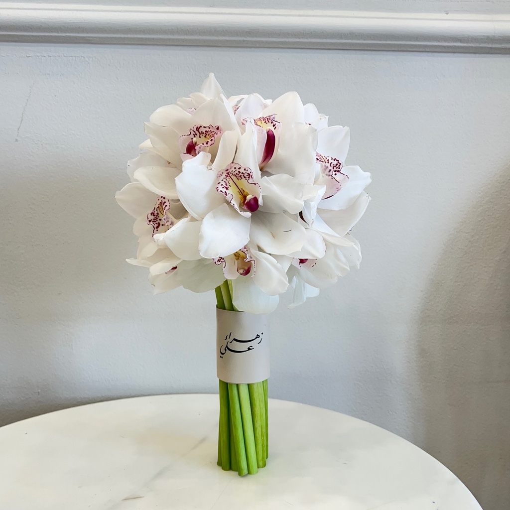  Blush Cymbidium Bridal Bouquet