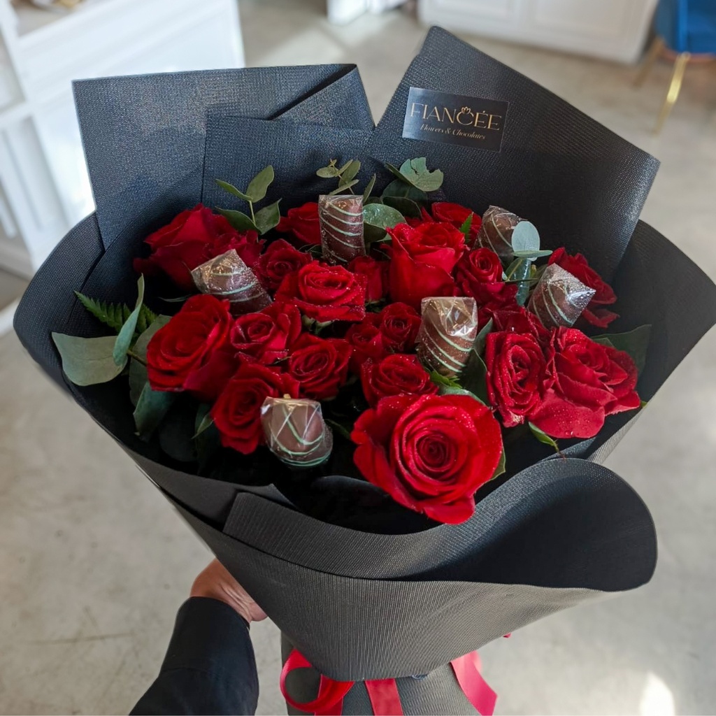  Red Roses & Chocolate Bouquet