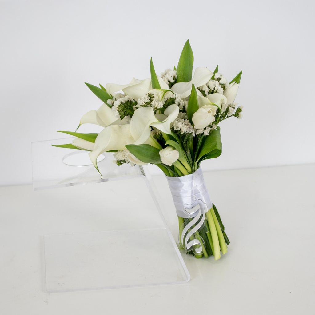 White Calla & Tulip Bridal Bouquet 