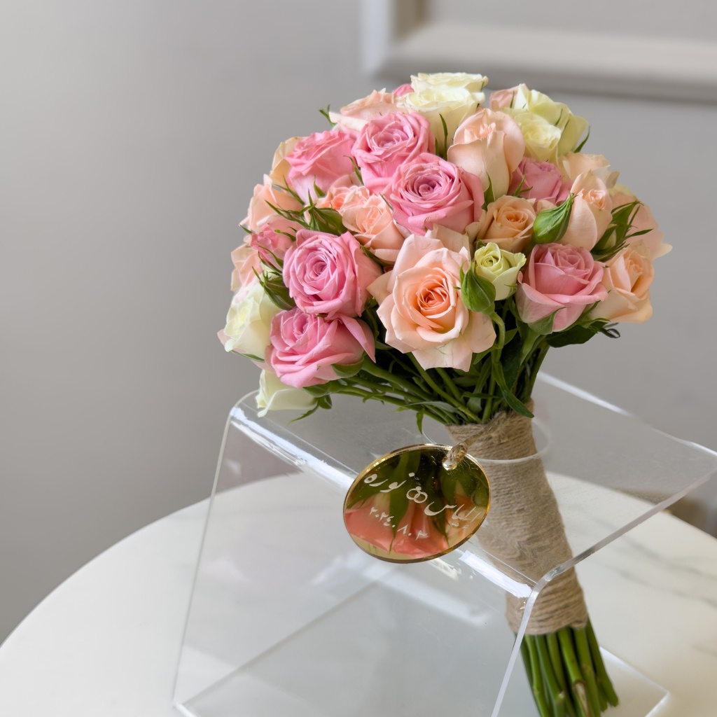 Blush & White Rose Bridal Bouquet