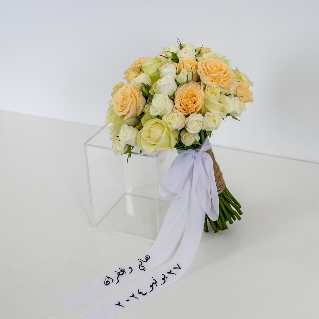 Rustic Cream Rose Bridal Bouquet 