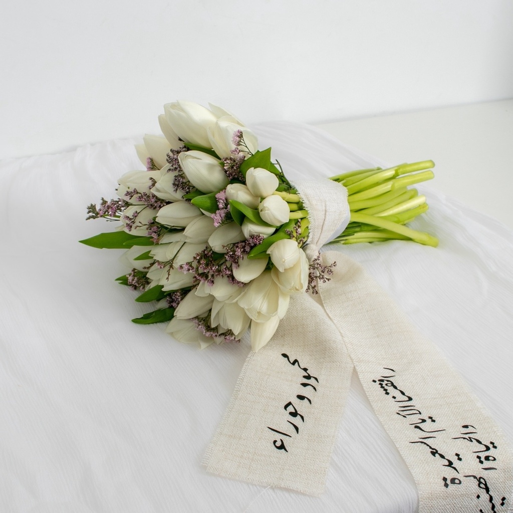 White Tulip Whisper Bridal Bouquet 