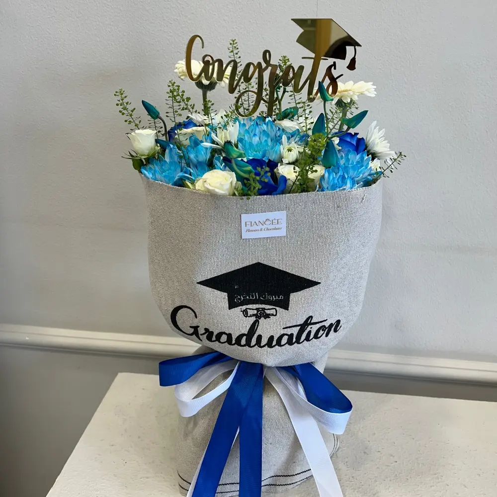  Blue Graduation Congrats Bouquet