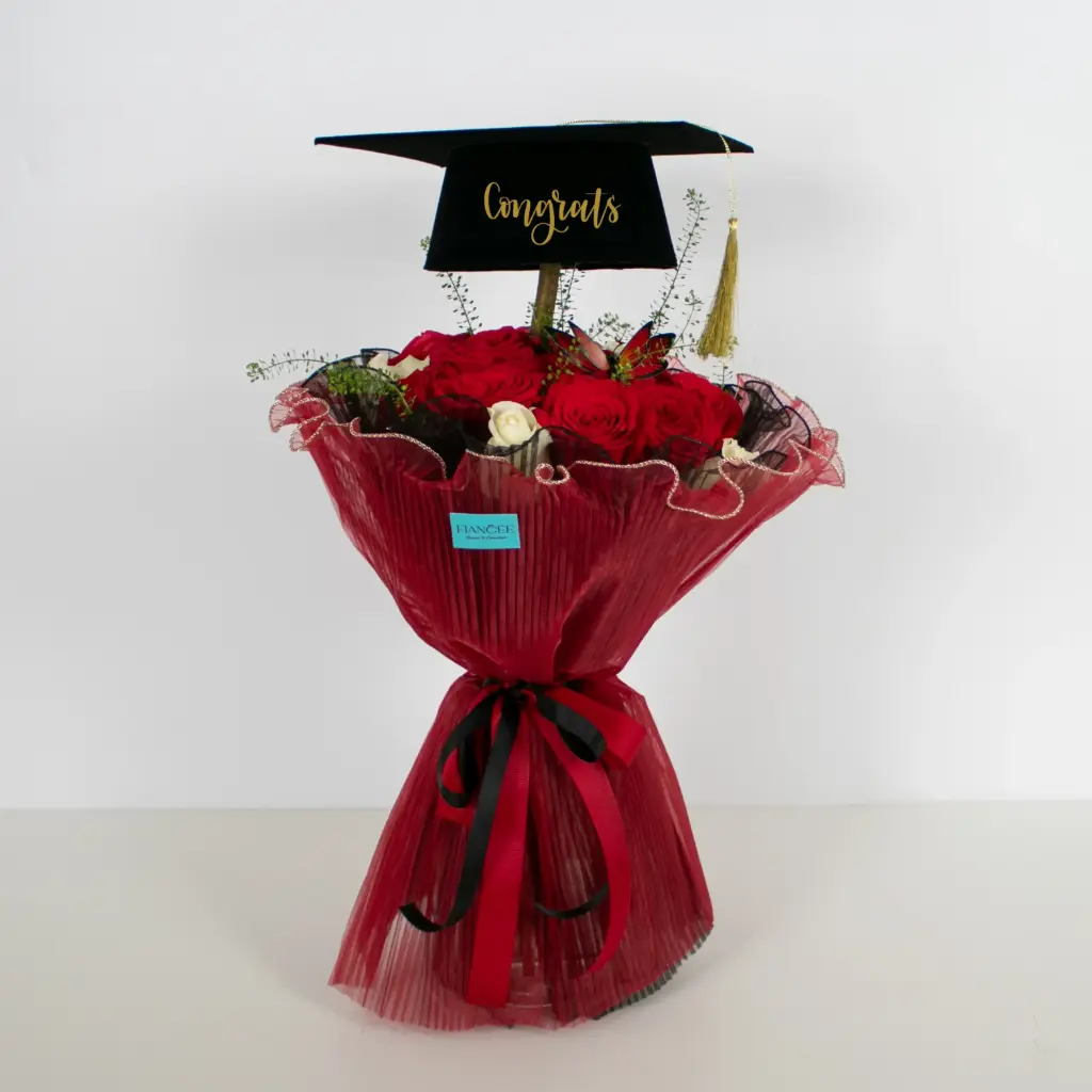 Red Graduation Cap Bouquet