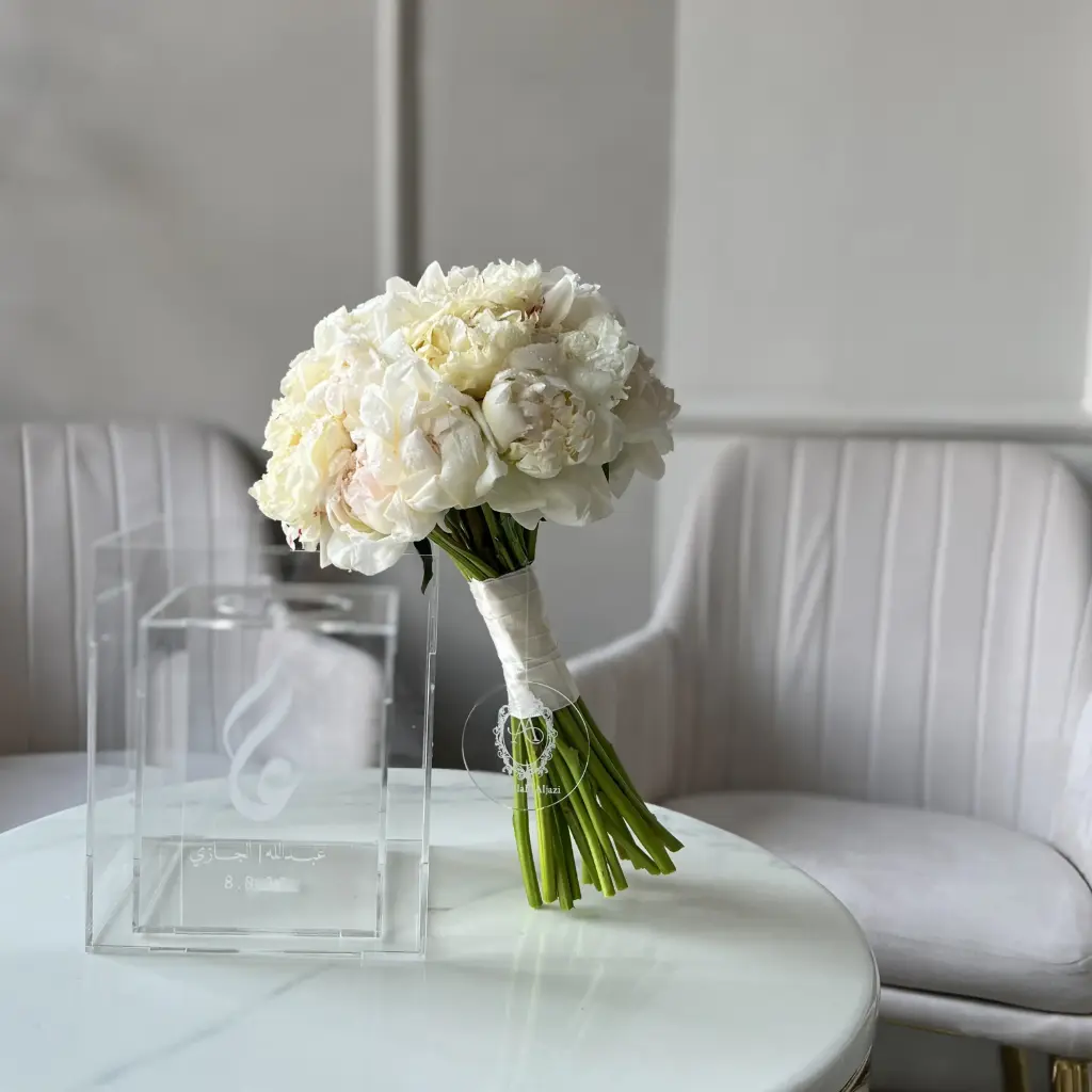 White Peony Bridal Bouquet