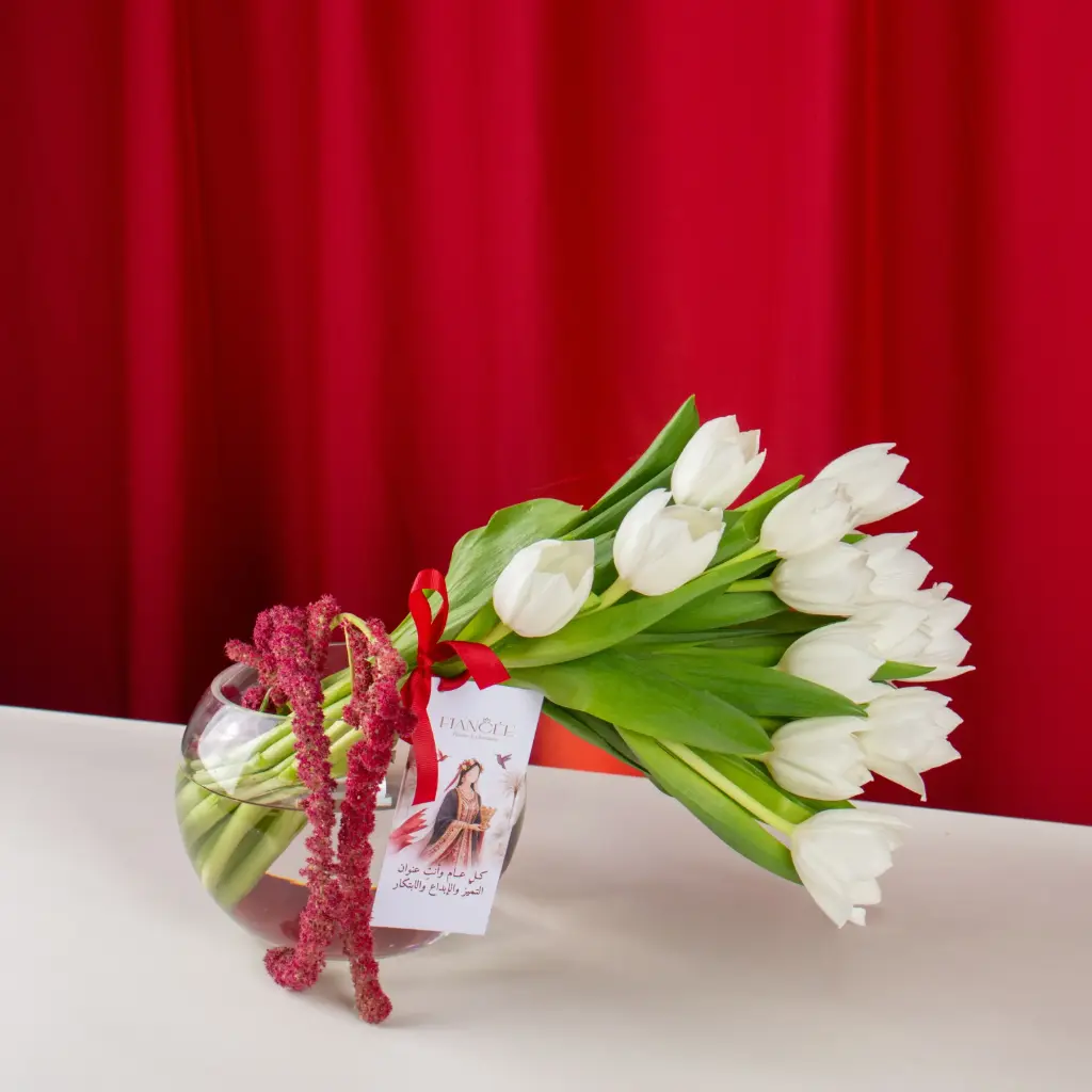 Bahraini Women’s Day White Tulip Bouquet
