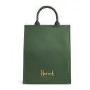 Harrods Medium Cotton Logo Tote Bag – Dark Green