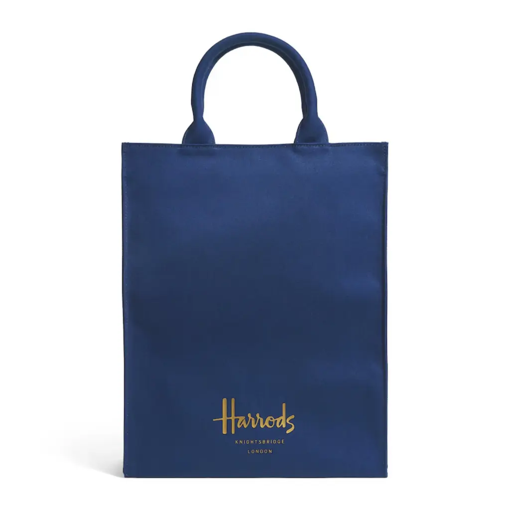  Harrods Medium Cotton Logo Tote Bag – Navy