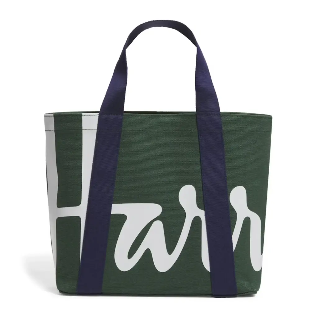  Harrods Mini Cotton Logo Tote Bag – Dark Green