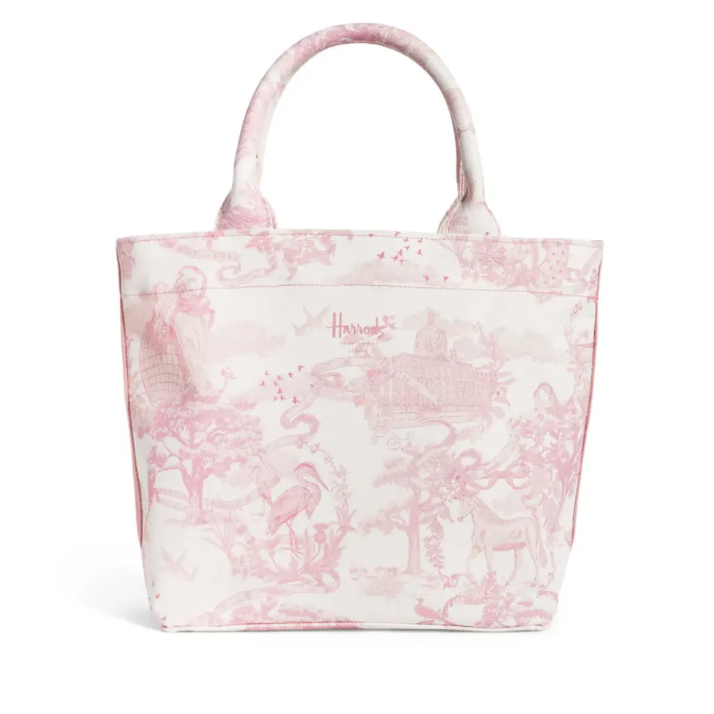  Harrods Small Toile Print Tote Bag – Pink