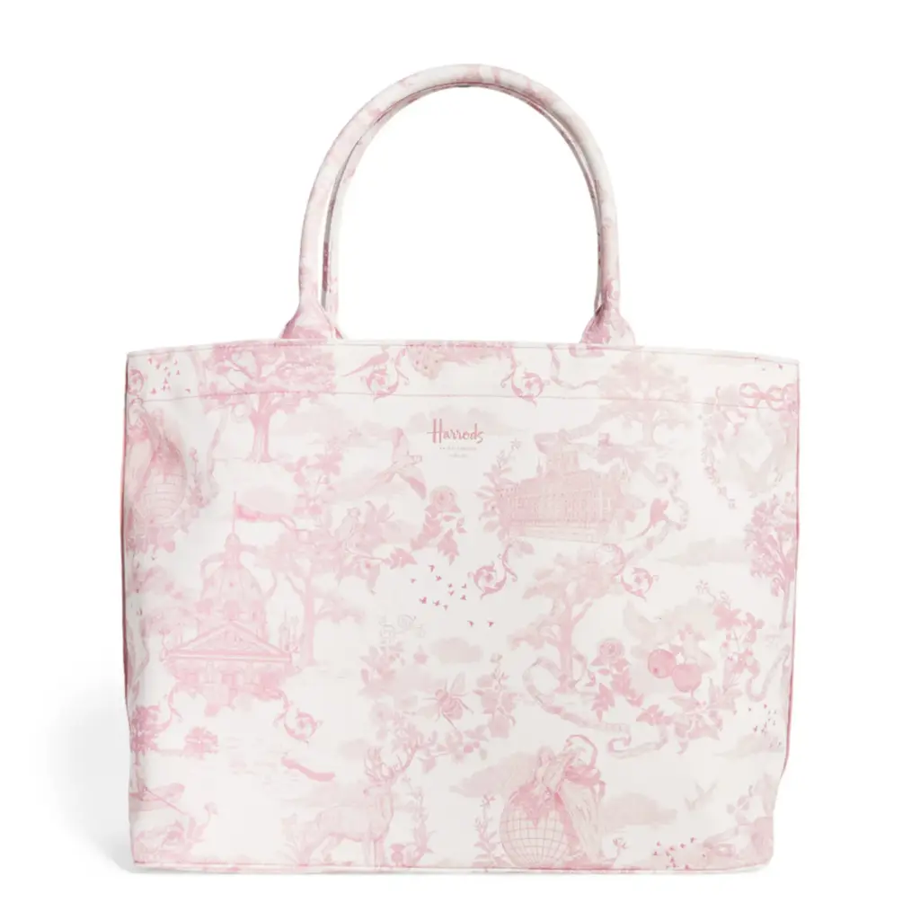  Harrods Medium Toile Print Tote Bag – Pink