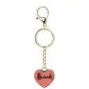Harrods Pink Leather Heart Keyring