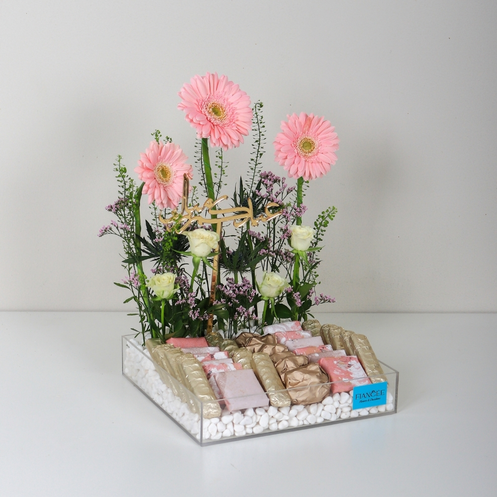 تناغم الشوكولاتة والزهور