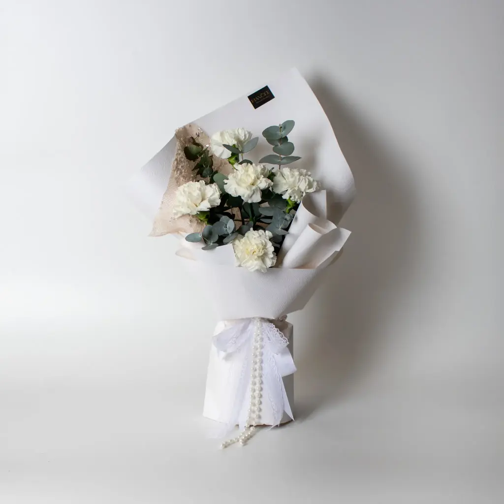  White Carnation Bouquet