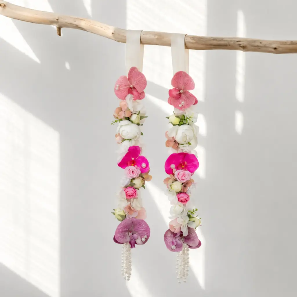  Pink Orchid Graduation Garland
