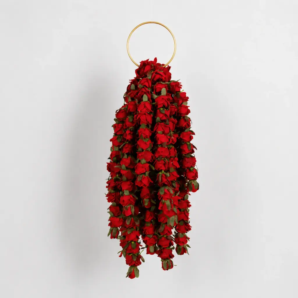 Cascading Red Roses