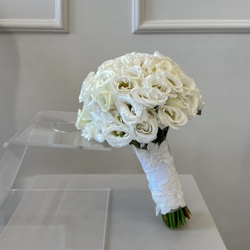 White Eustoma Bridal Bouquet 