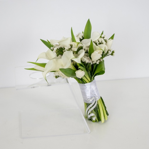 White Calla & Tulip Bridal Bouquet 