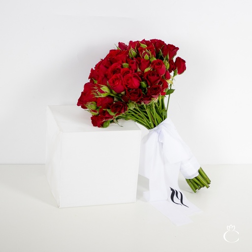 Red Rosebud Bridal Bouquet 