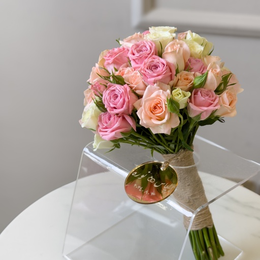 Blush & White Rose Bridal Bouquet