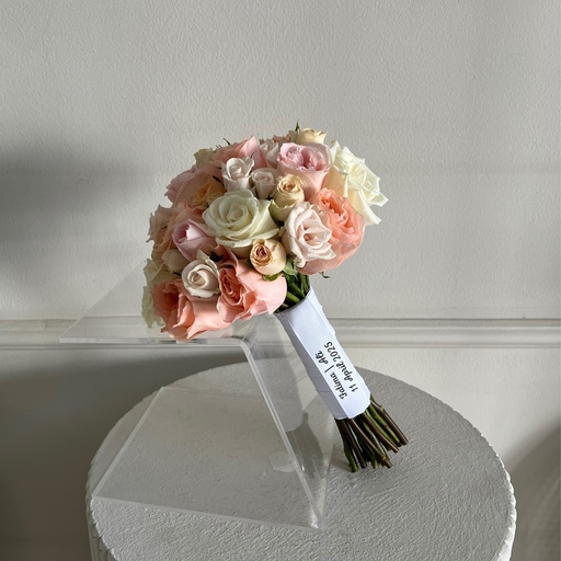 Peach & Cream Rose Bridal Bouquet 
