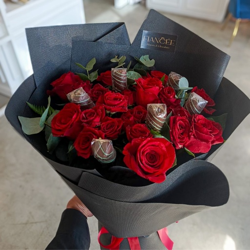  Red Roses & Chocolate Bouquet