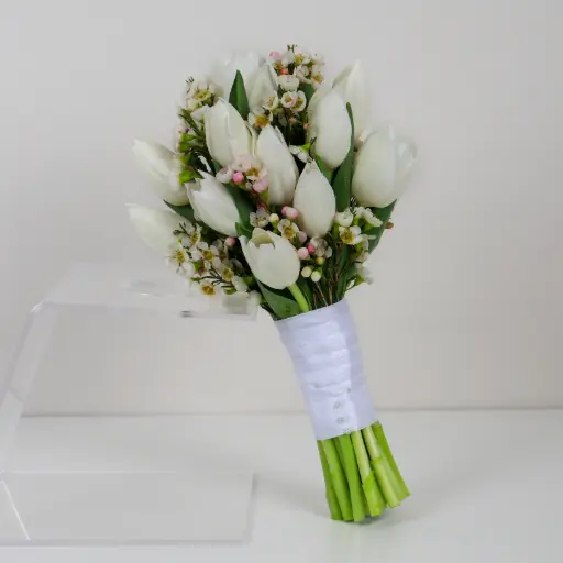 White Tulip Bridal Bouquet