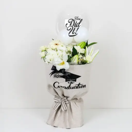  White Graduation Success Bouquet