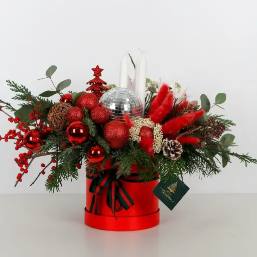 Lighted Festive Floral Box