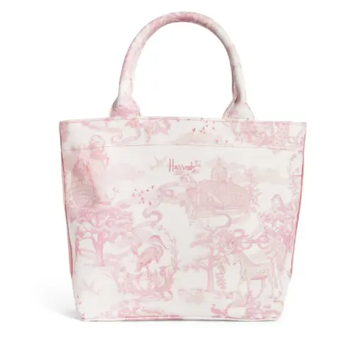  Harrods Small Toile Print Tote Bag – Pink
