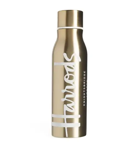 Harrods Gold Metal Logo Water Bottle
