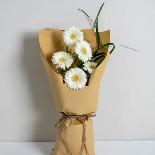 Soft White Gerbera Bouquet