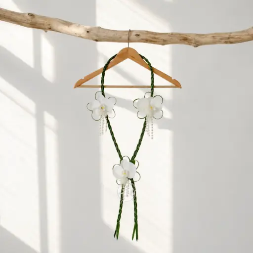  White Orchid Graduation Garland
