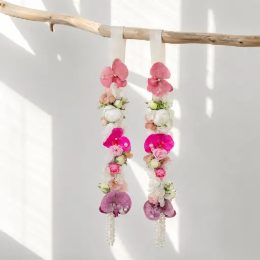  Pink Orchid Graduation Garland