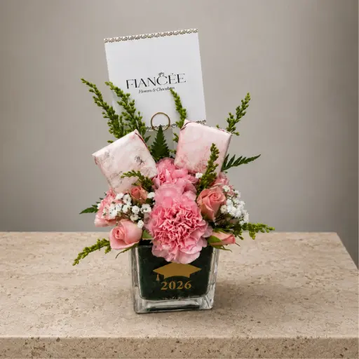 Pink Graduation Arrangement