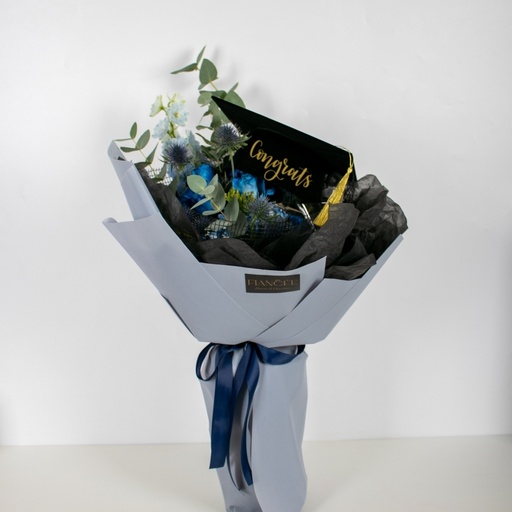 Blue Graduation Cap Bouquet