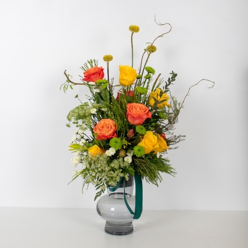 A Fresh Bouquet Of Flowers In A Vase