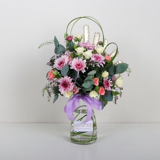 Chic Floral & Chocolate Vase 